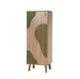 Hanah Home 925 - 1070 Juego de Muebles de Recibidor, Tablero Melamina, Lino, Sonomo y Verde, Zapatero 50x135x38cm, Banco 105x50x40cm